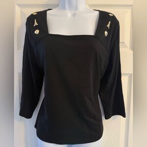 Karl Lagerfeld Black Tunic with Gold Details - Size XL